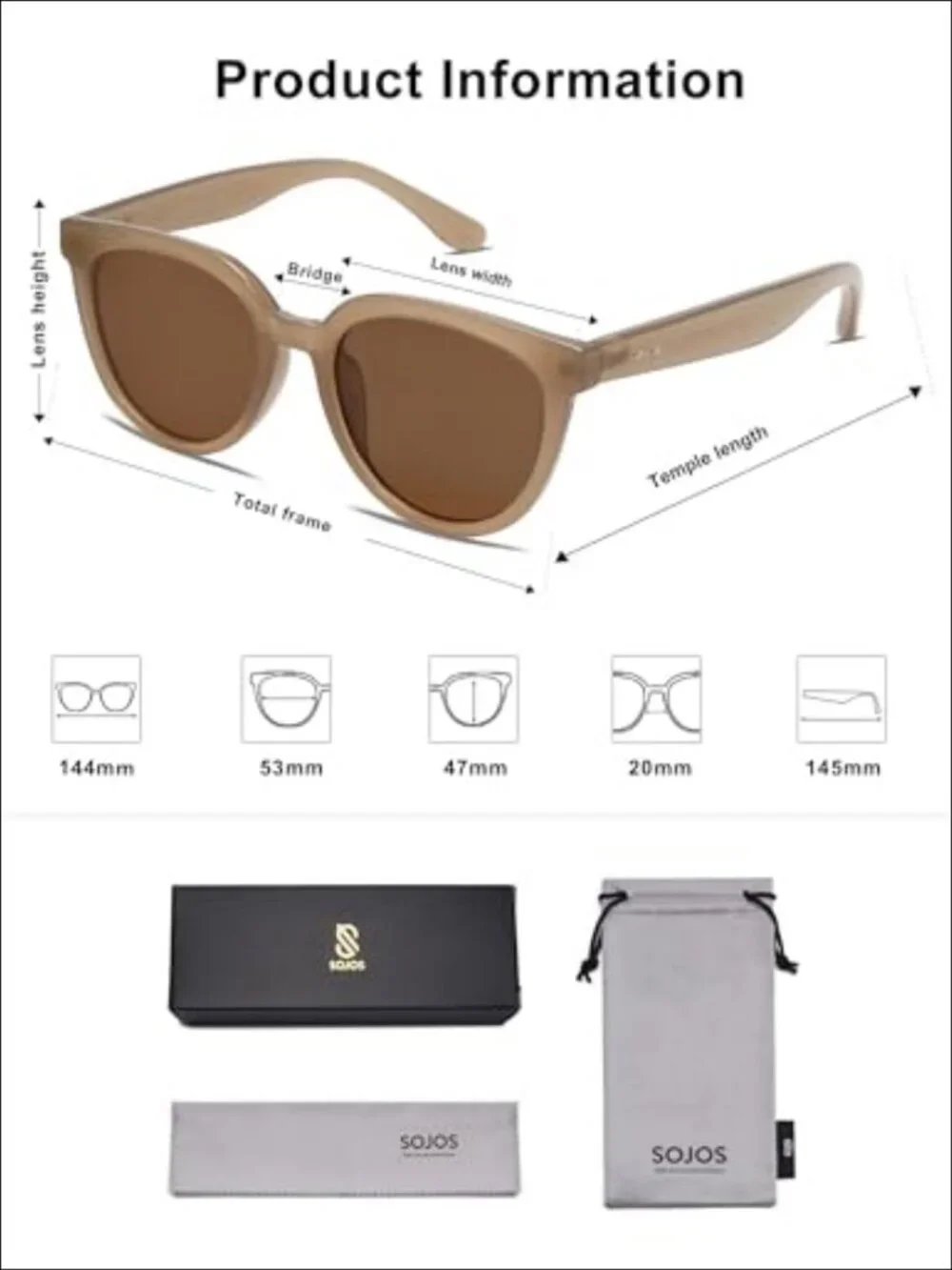 Cat Eye Round Polarized Sunglasses UV400 Full Frame TAC